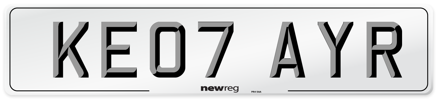 KE07 AYR Number Plate from New Reg
